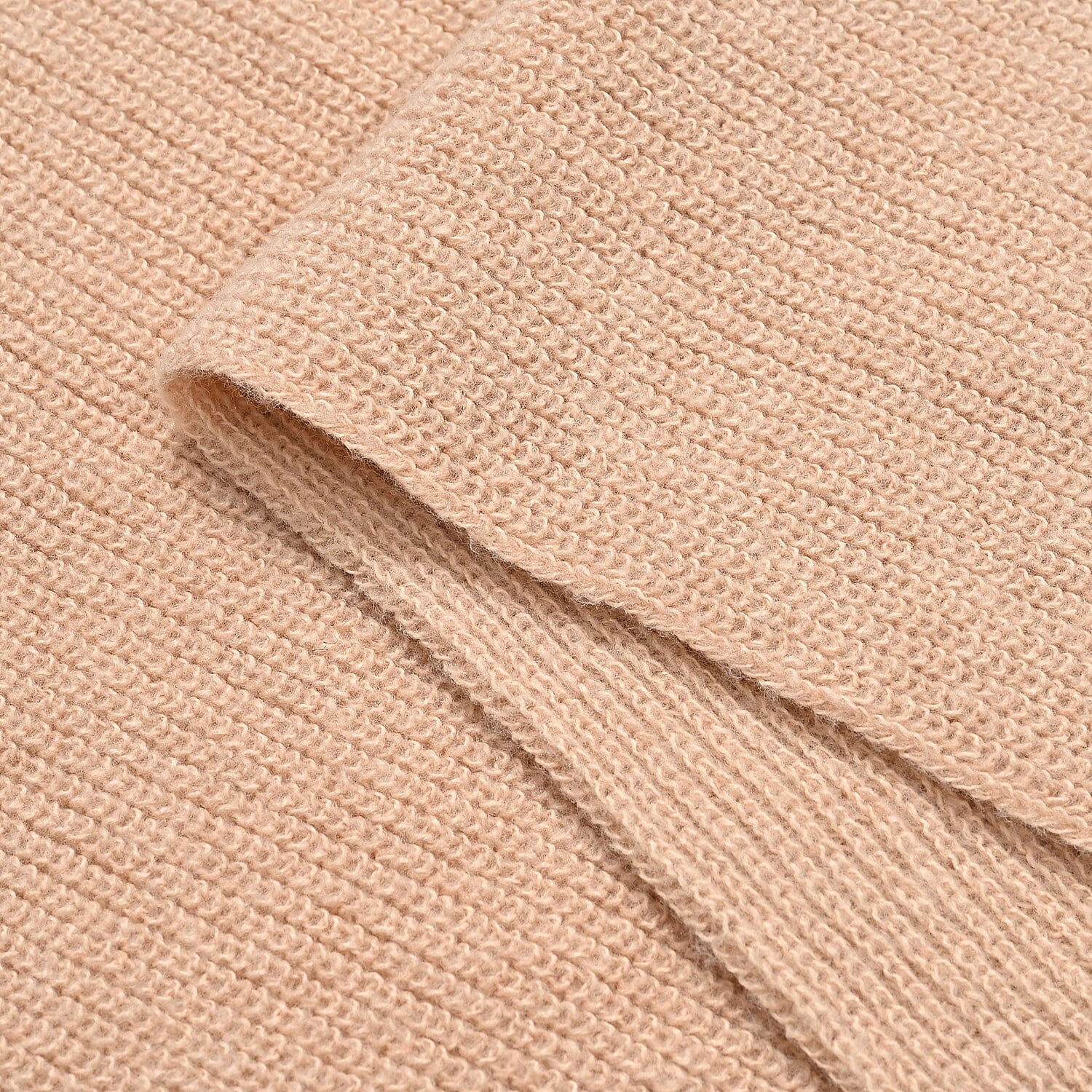 Designer Closeout Deal - Scarf with Colourful Button Accents - Cream