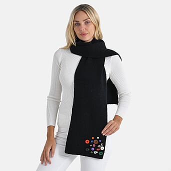 https://tjcuk.sirv.com/Products/82/0/8205066/Chic-Statement-Scarf-with-Colorful-Button-Detail-170-x-25cm-Black_8205066_2.jpg?w=342&h=342