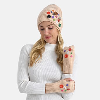 https://tjcuk.sirv.com/Products/82/0/8205083/Beanie-Hat-Glove-Set-with-Colorful-Button-Accents-Beige_8205083_1.jpg?w=342&h=342