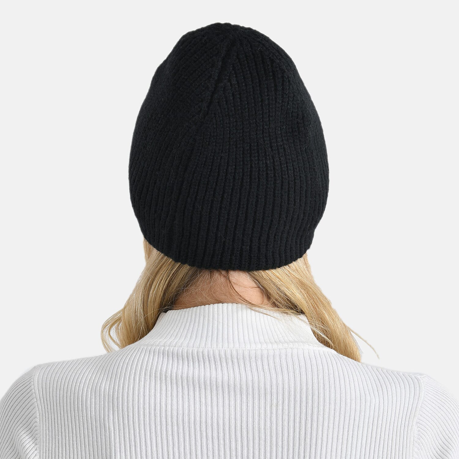 Designer Closeout Deal - Beanie Hat & Fingerless Glove Set with Colourful Button Accents - Black