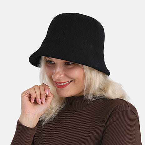 Classic Wool Bucket Hat - Black