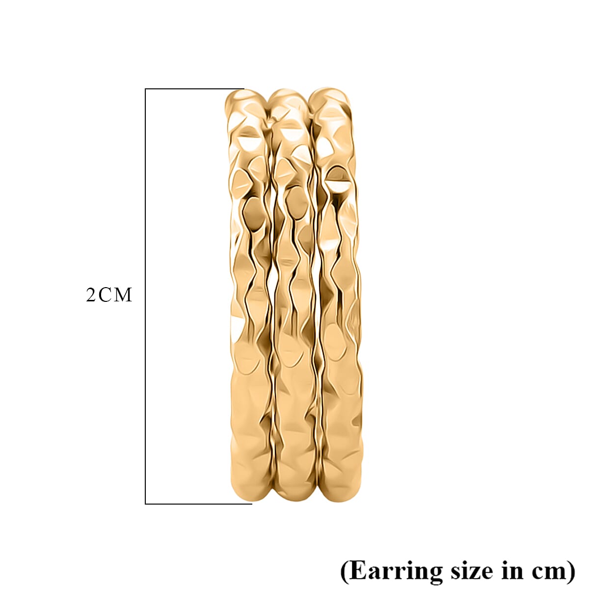 Designer Inspired - Half Hoop Earring with Push Back in Yellow Gold Tone