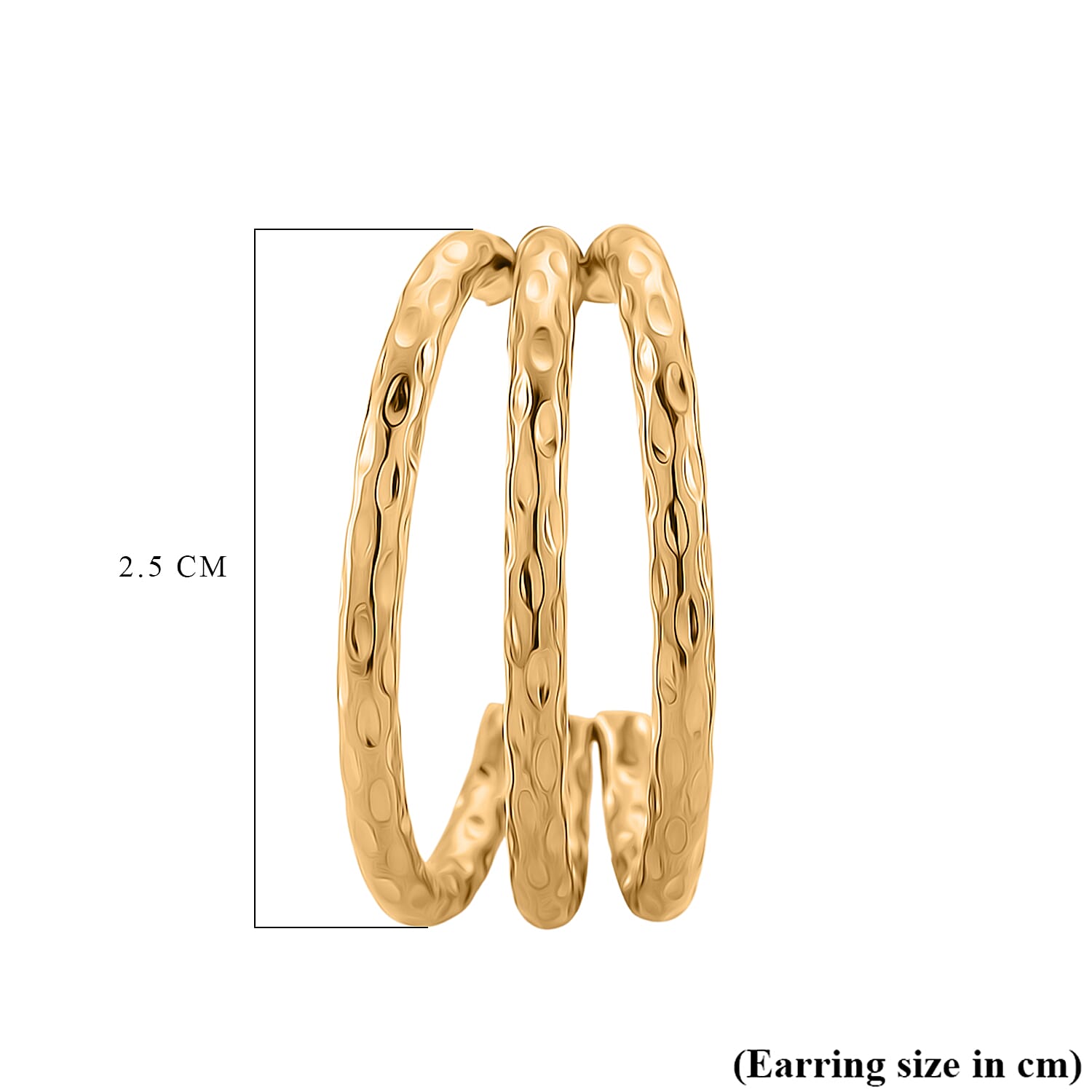 Earring with Push Back in Yellow Gold Colour Tone Earring with Push Back in Yellow Gold Colour Tone