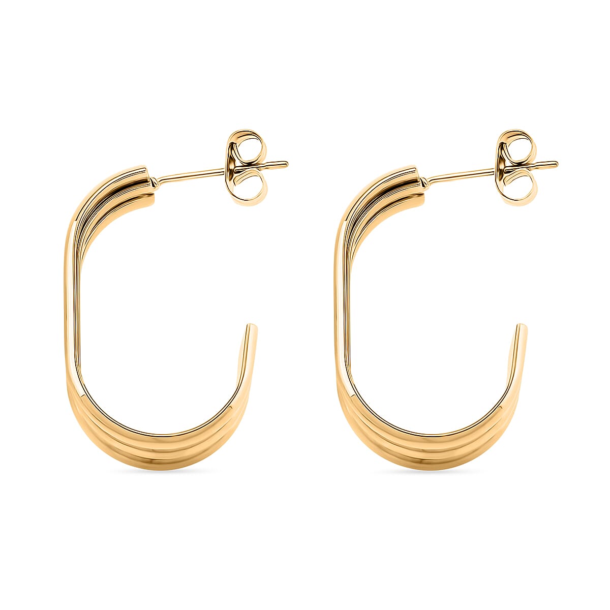 One Time Deal - Earrings with Push Back in Yellow Gold Tone