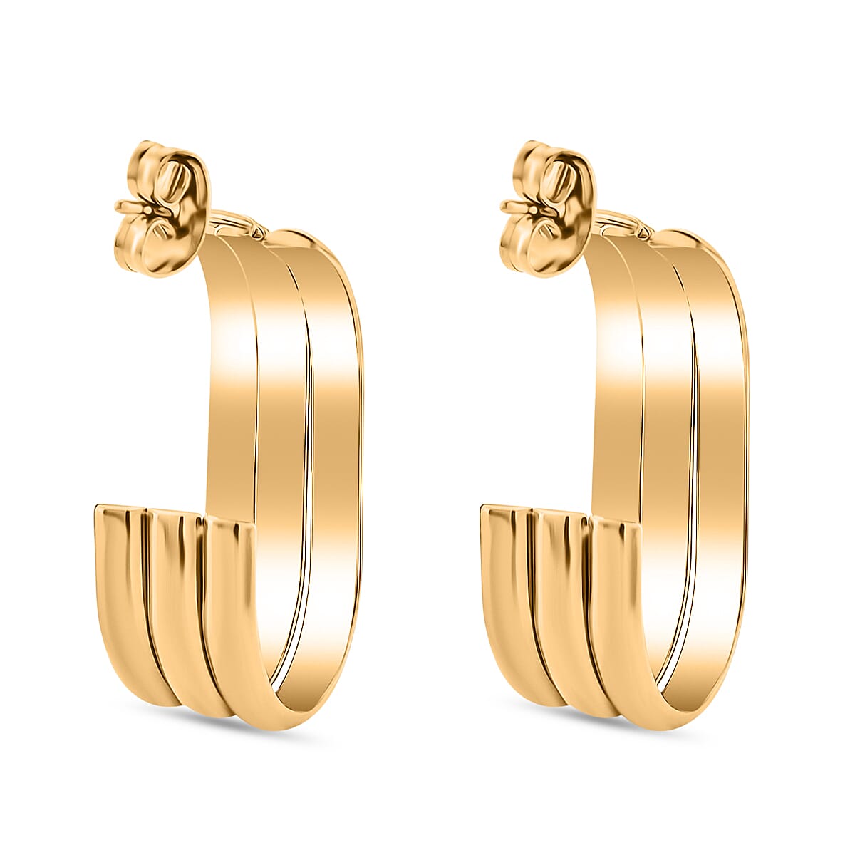 One Time Deal - Earrings with Push Back in Yellow Gold Tone