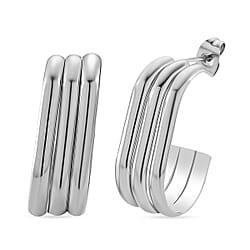 One Time Deal - Earrings with Push Back in Silver Tone