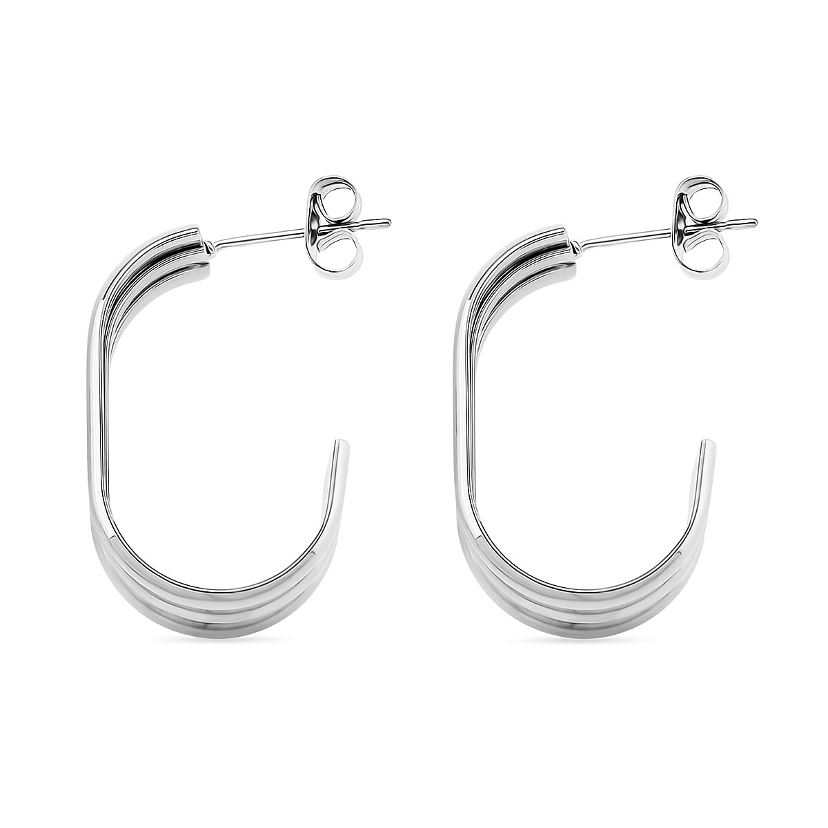 One Time Deal - Earrings with Push Back in Silver Tone