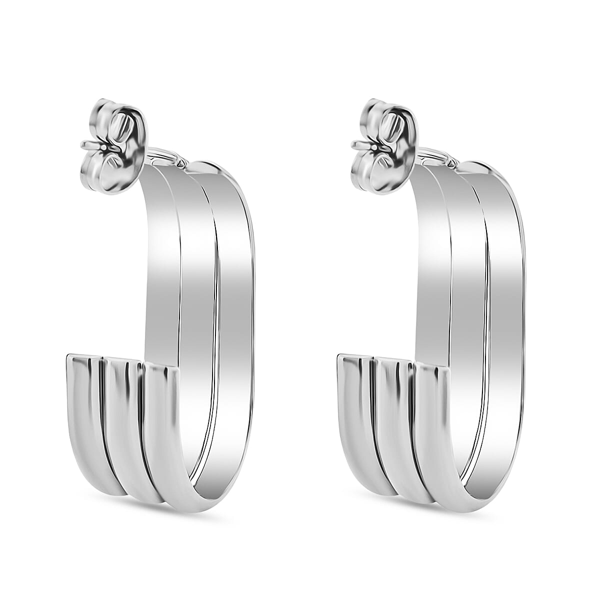 One Time Deal - Earrings with Push Back in Silver Tone