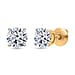 LUXURIANT 2 Ct. Lab Grown Diamond Solitaire Stud Earring with Screw Back in 22K Yellow Gold IGI Certified IF-D