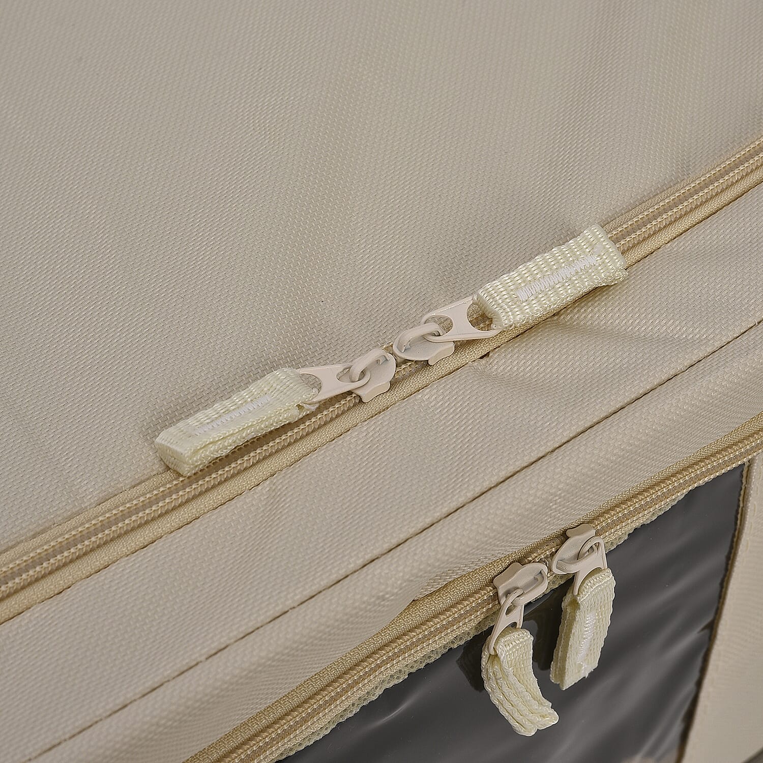 Set of 3- Foldable Oxford Fabric Storage Box with 3 window - Light Yellow