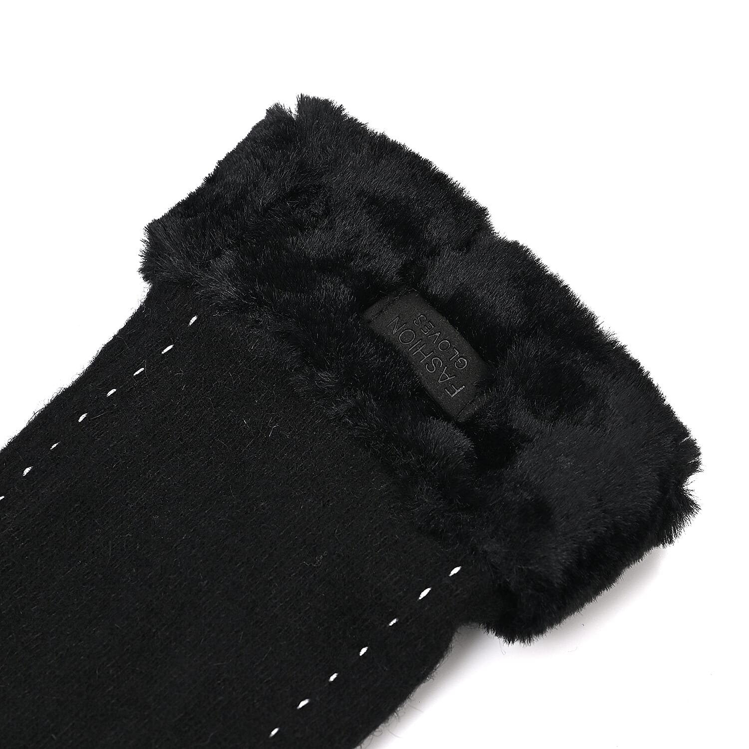 BRAND NEW -  70 % Cashmere Blend Gloves with Ultra soft Faux Fur Cuff (One Size) with touch screen tech - Black