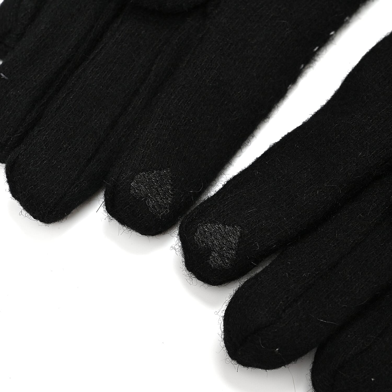 BRAND NEW -  70 % Cashmere Blend Gloves with Ultra soft Faux Fur Cuff (One Size) with touch screen tech - Black