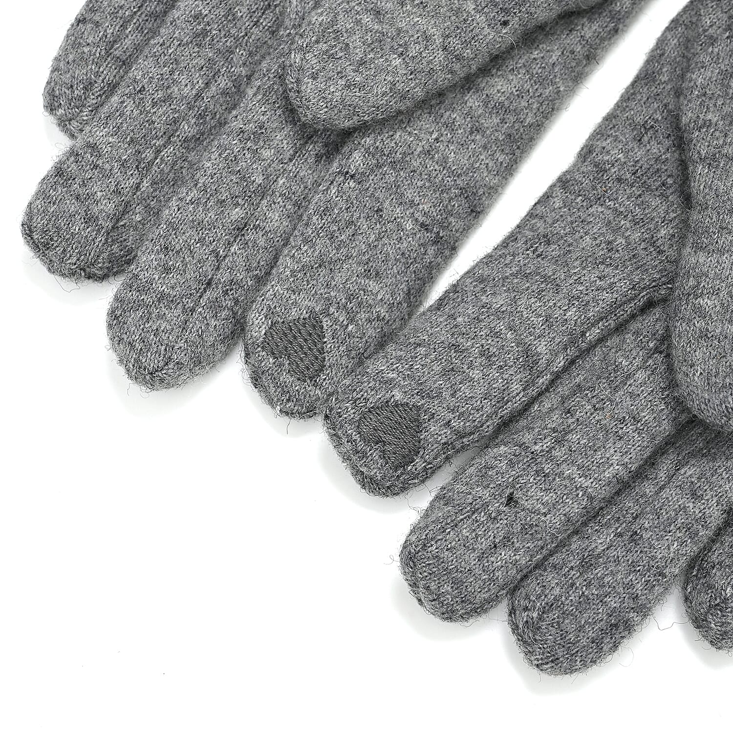 BRAND NEW -  70 % Cashmere Blend Gloves with Ultra soft Faux Fur Cuff (One Size) with touch screen tech - Grey