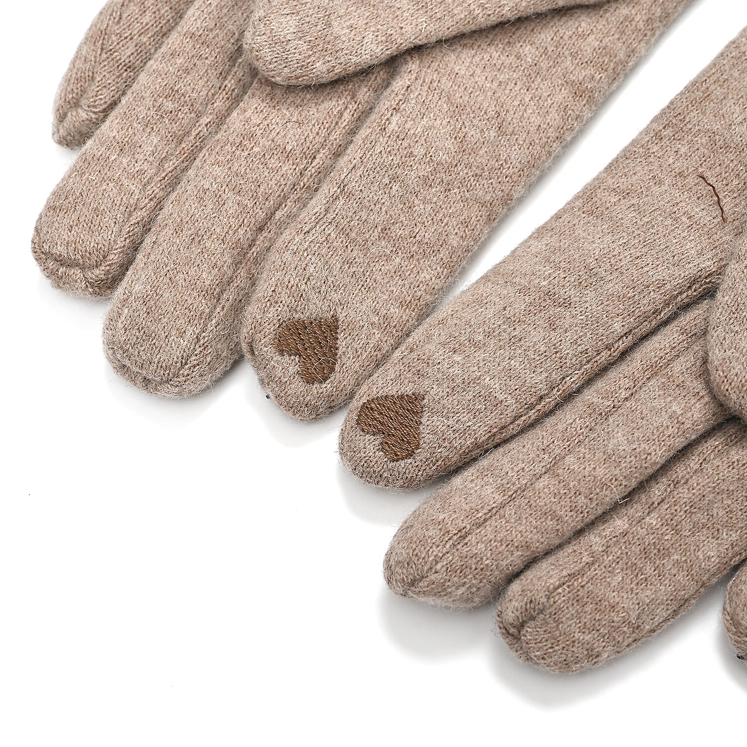 BRAND NEW -  70 % Cashmere Blend Gloves with Ultra soft Faux Fur Cuff (One Size) with touch screen tech - Beige