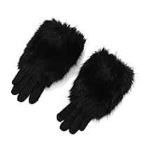 Designer Closeout - Women's Winter Gloves with Faux Fur Cuff