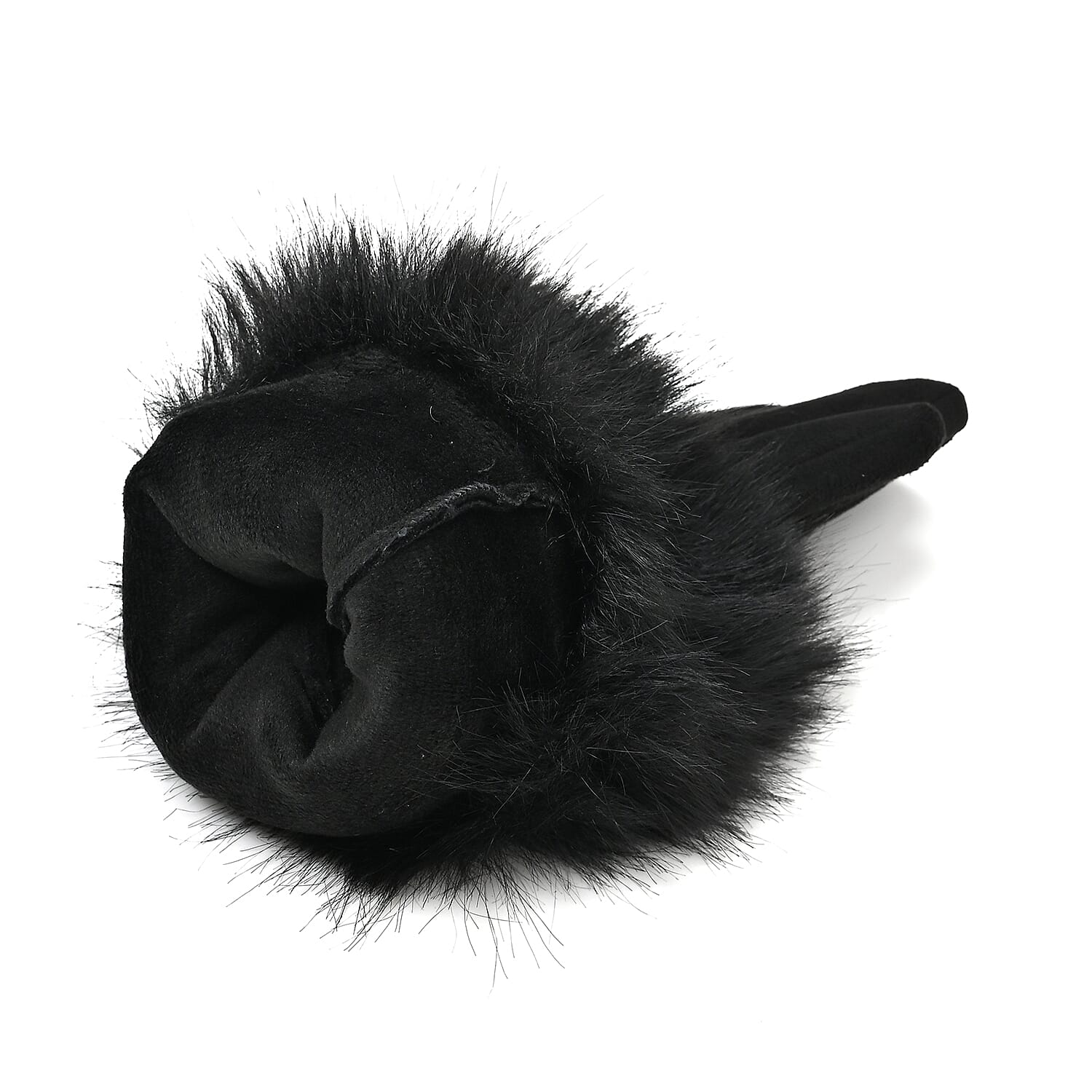 Winter Gloves with Faux Fur Cuff (23 x 9 Cm) - Black