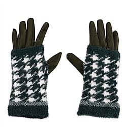 Two-in-One 5 Finger Gloves & Fingerless Mittens - Green