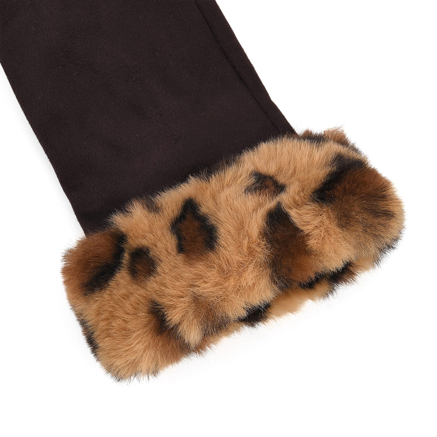 Leopard Print Gloves (23 x 9cm) - Light & Dark Brown