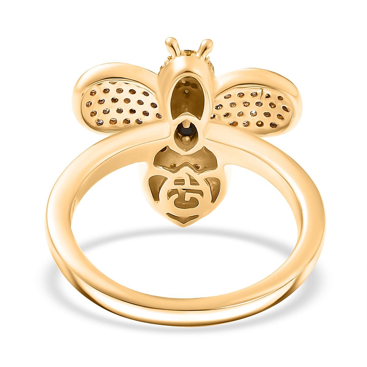 GP Italian Garden Collection - White Diamond & Multi Gemstones Ring in 18K Vermeil YEllow Gold Plated Sterling Silver 0.50 Ct.