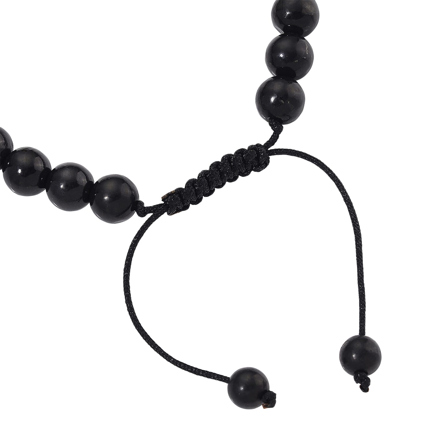 The Majesty - Natural Shungite Lion Charm Bracelet (Size 6.5 - 9 Adjustable) in Yellow Gold Plated 75.00 Ct.