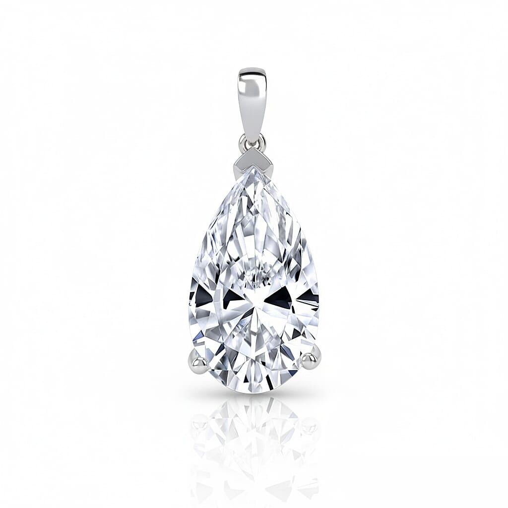 Collectors  Edition- 950 Platinum Pear Cut (VS-EF) Lab Grown Diamond IGI Certified Pendant 10.00 Ct,