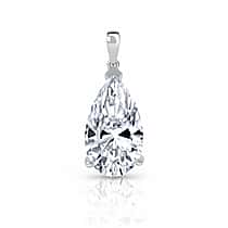 LUXURIANT 10 Ct. Lab Grown Diamond Pear-Cut Solitaire Pendant in 950 Platinum IGI Certified (VS-EF)