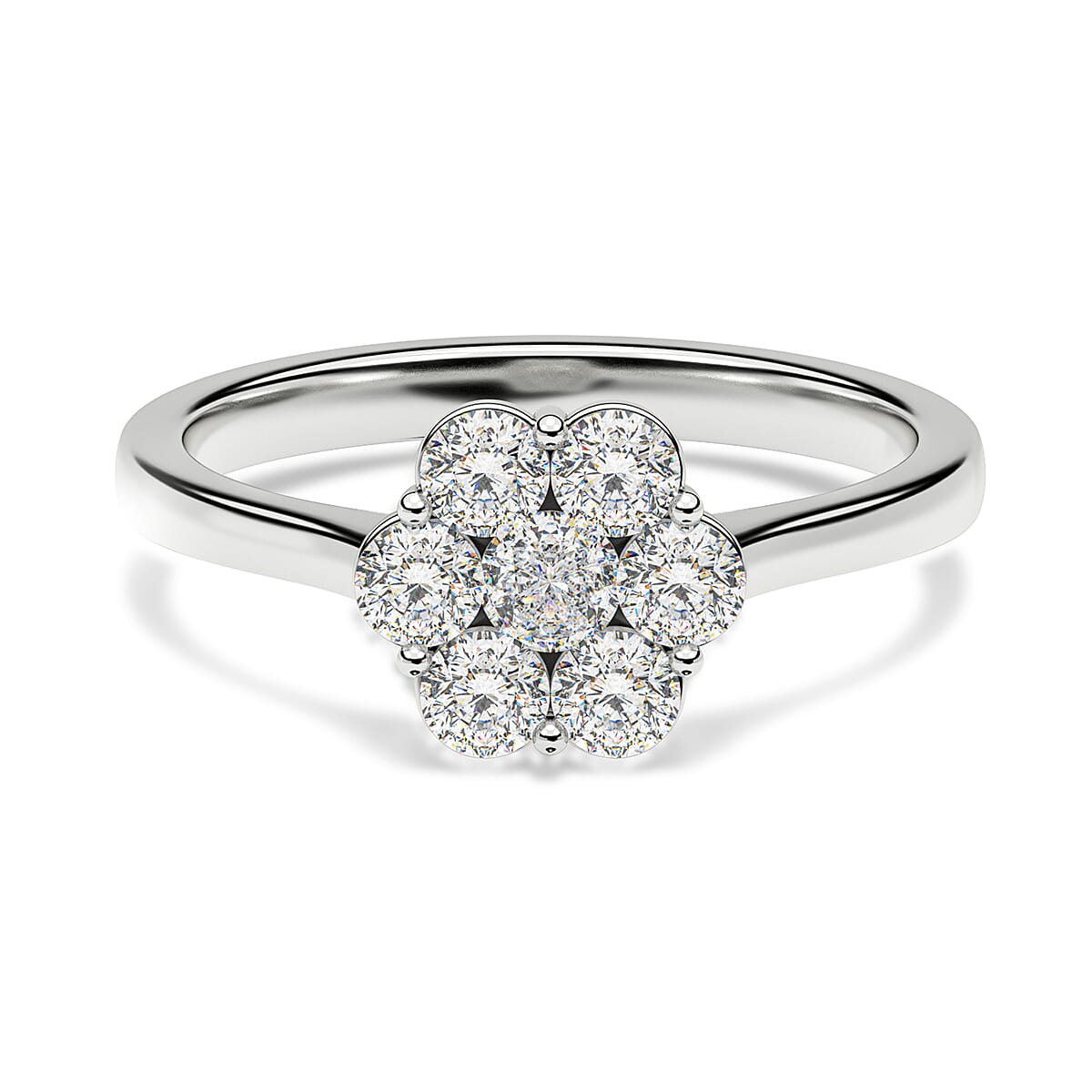 Luxuriant Lab Grown I1-EF Diamond Ring in Sterling Silver