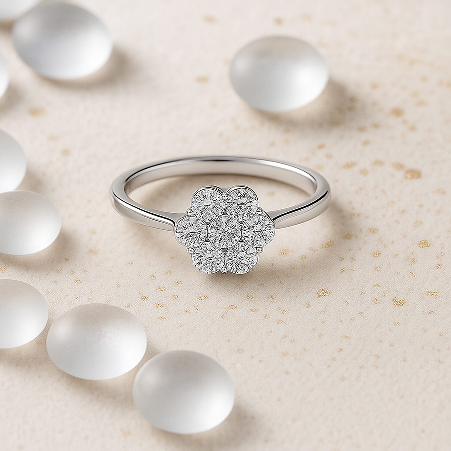 Luxuriant Lab Grown I1-EF Diamond Ring in Sterling Silver