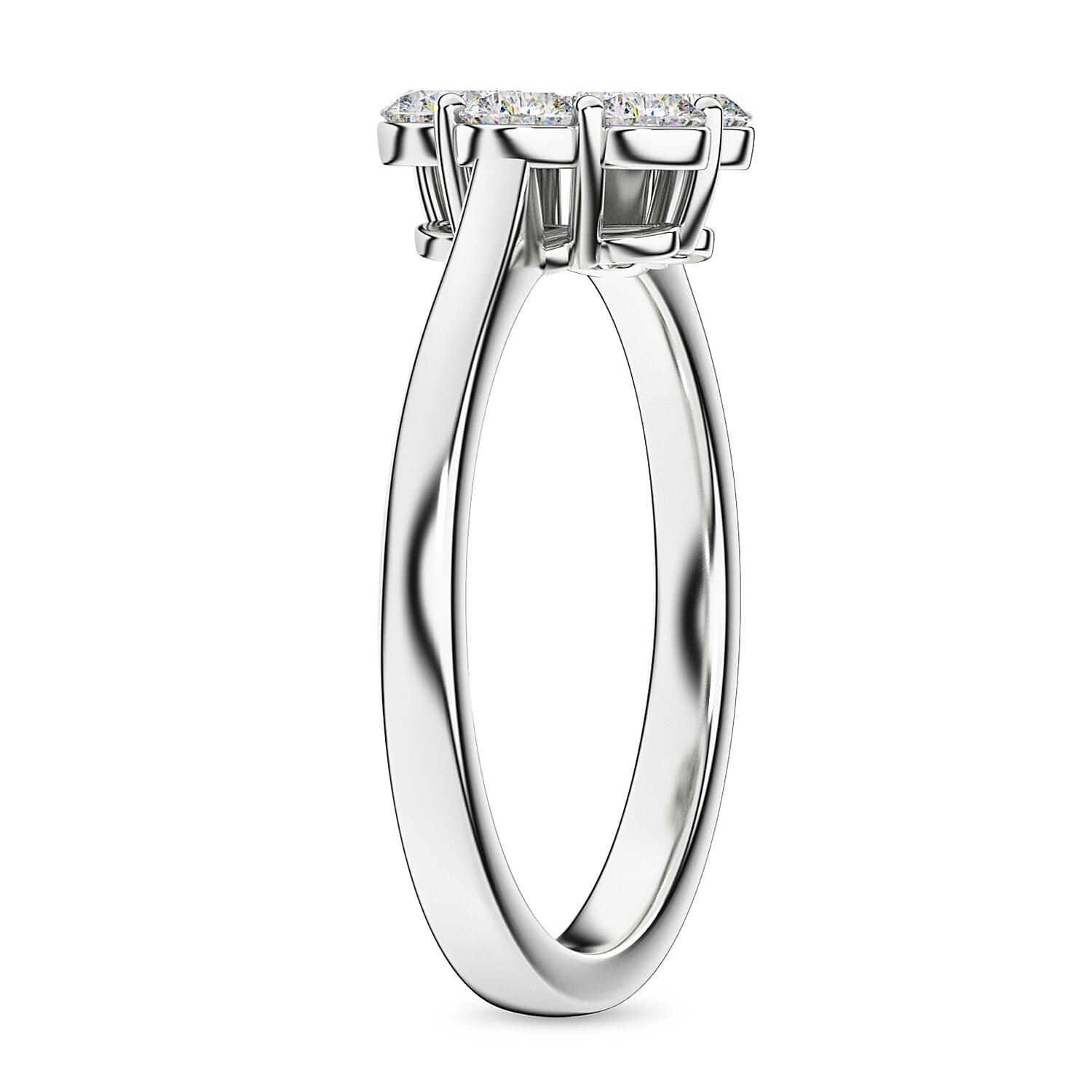 Luxuriant Lab Grown I1-EF Diamond Ring in Sterling Silver