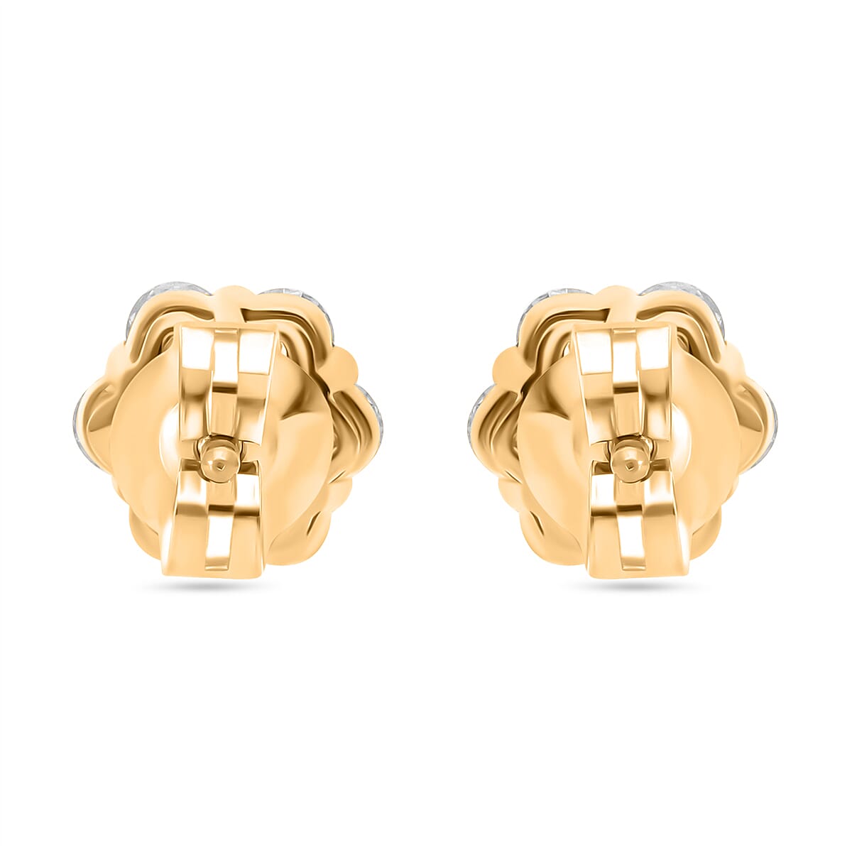 Luxuriant Lab Grown I1-EF Diamond Earring with Push Post in 18K Vermeil Yellow Gold Sterling Silver 1.02 Ct.