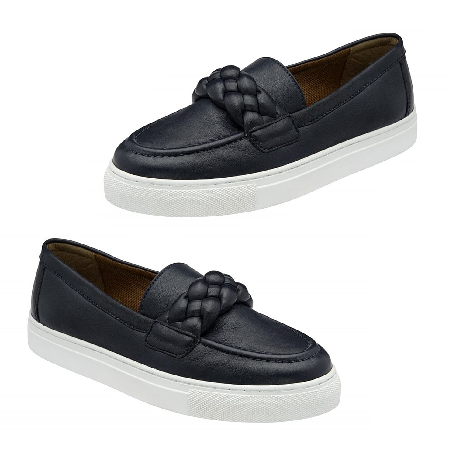 Lotus Women's Bertie Braided Detail Casual Loafers (Size 3) - White