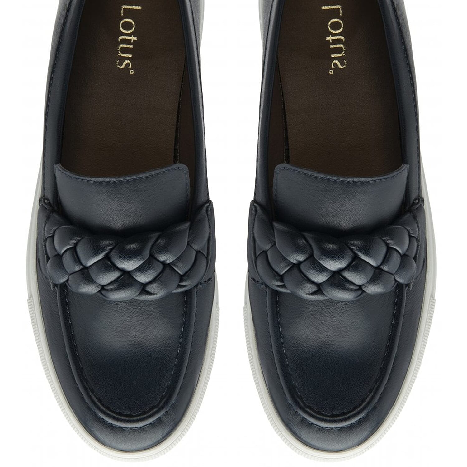 Lotus Women's Bertie Braided Detail Casual Loafers (Size 3) - White