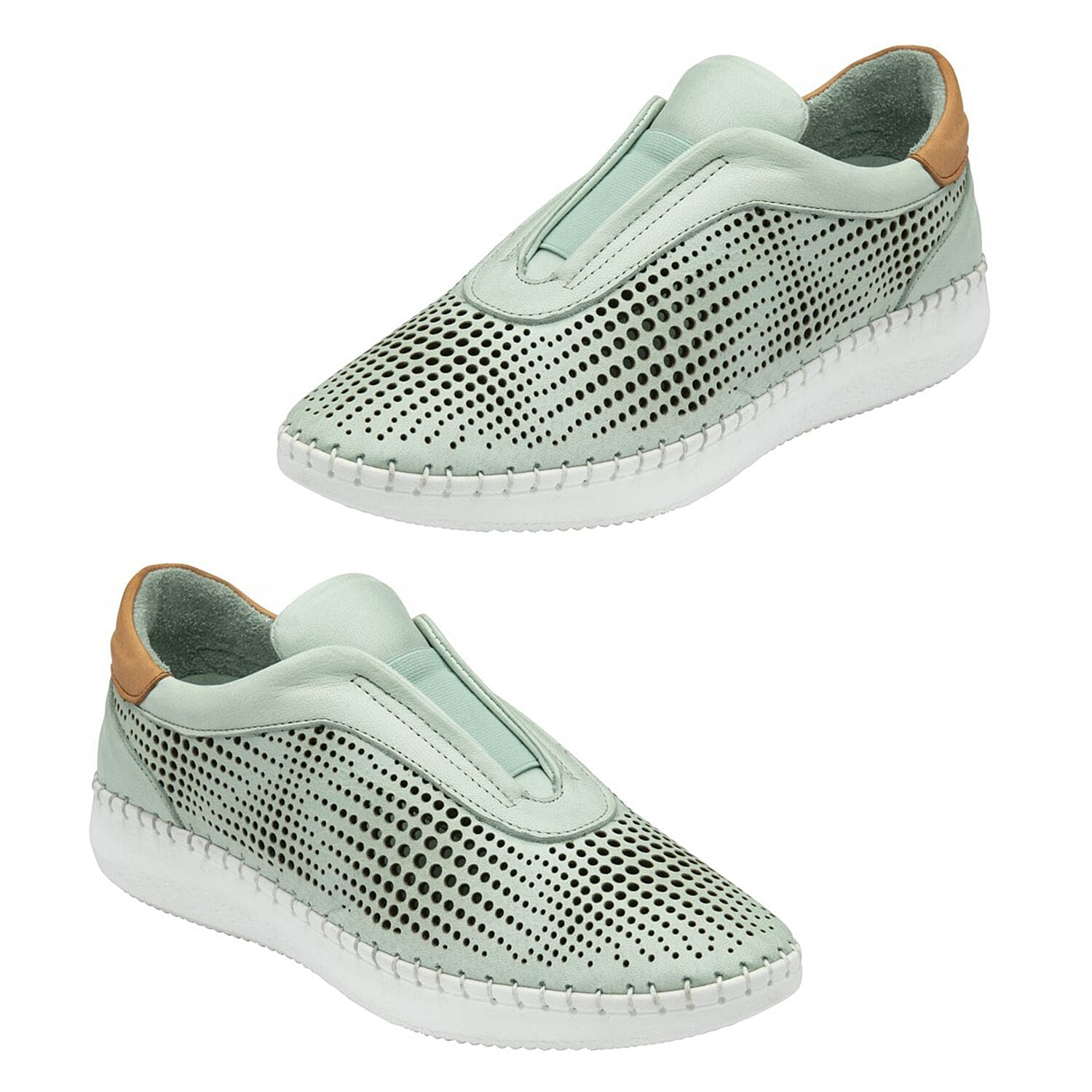 Lotus Womens Lorena Breathable Leather Trainers (Size 3) - Mint