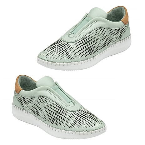 Lotus Womens Lorena Breathable Leather Trainers (Size 5) - Mint