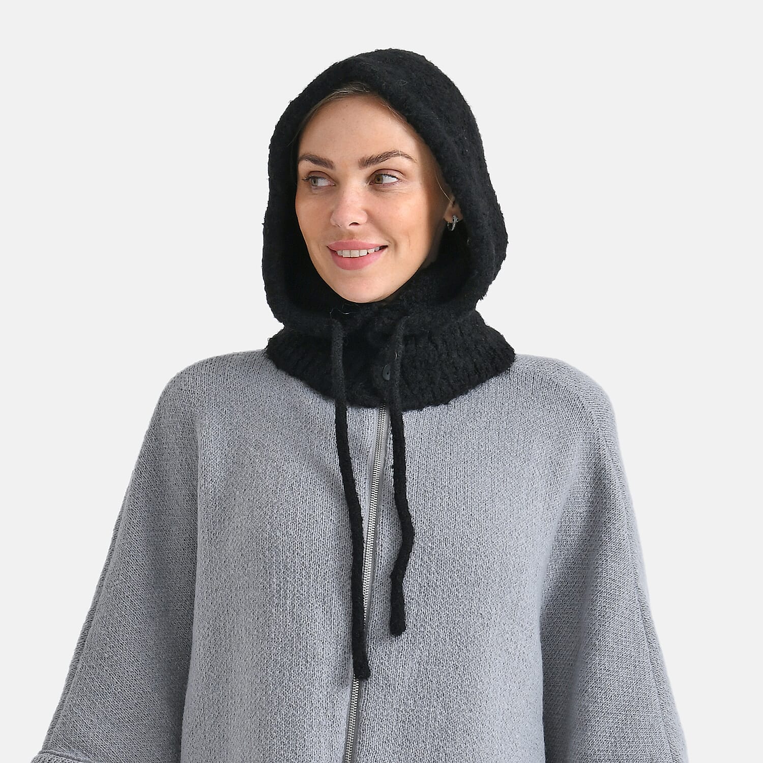 Hooded Drawstring Hat (28 x 24cm) - Black