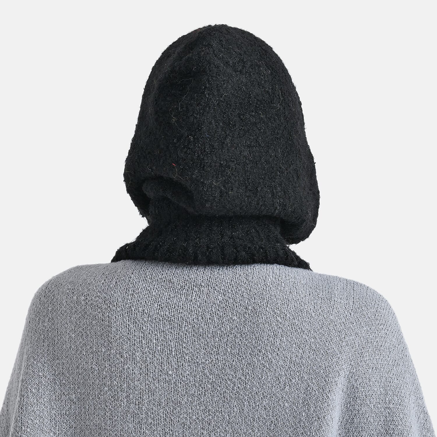 Hooded Drawstring Hat (28 x 24cm) - Black