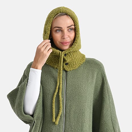 Hooded Drawstring Hat (28 x 24cm) - Green