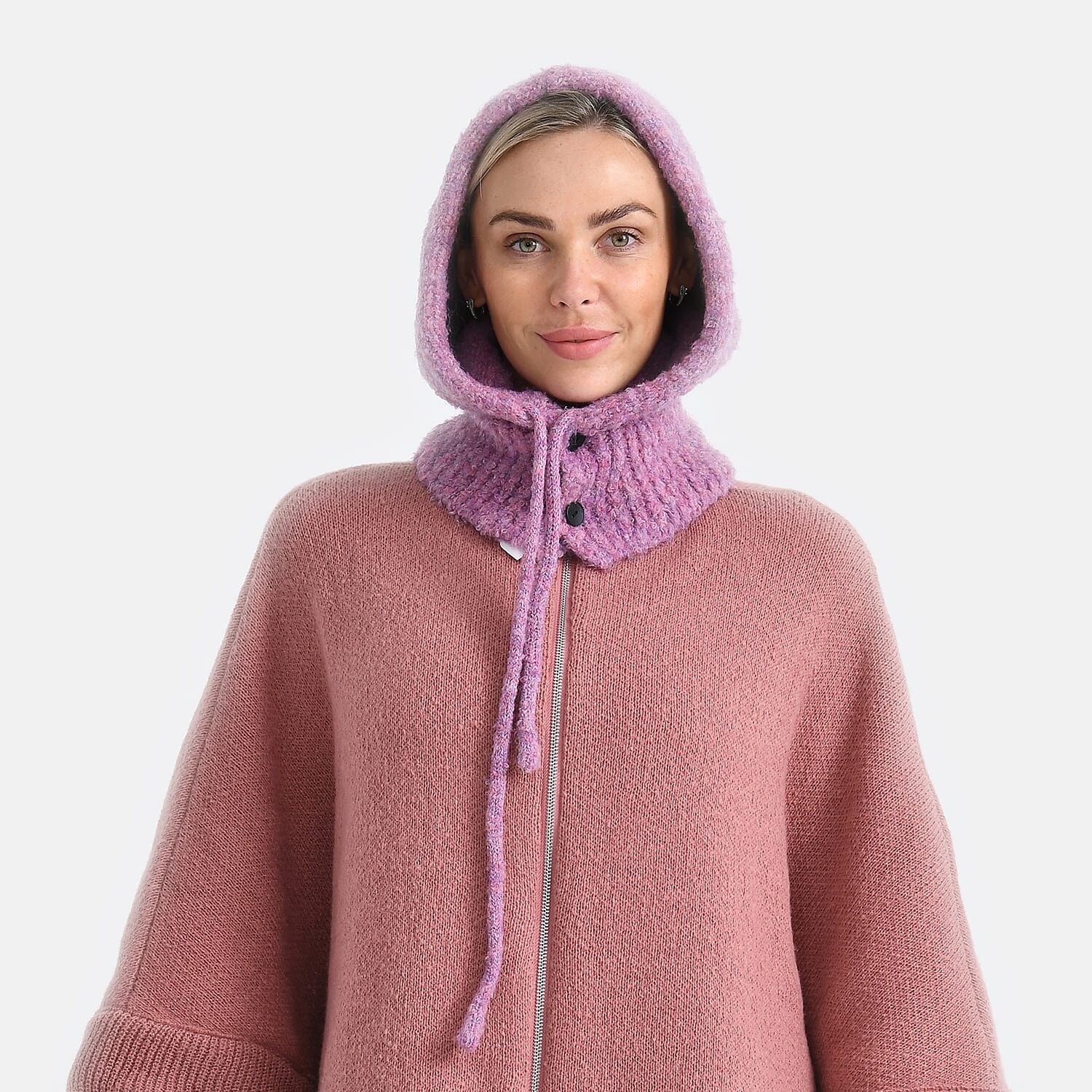 Hooded Drawstring Hat (28 x 24cm) - Pink