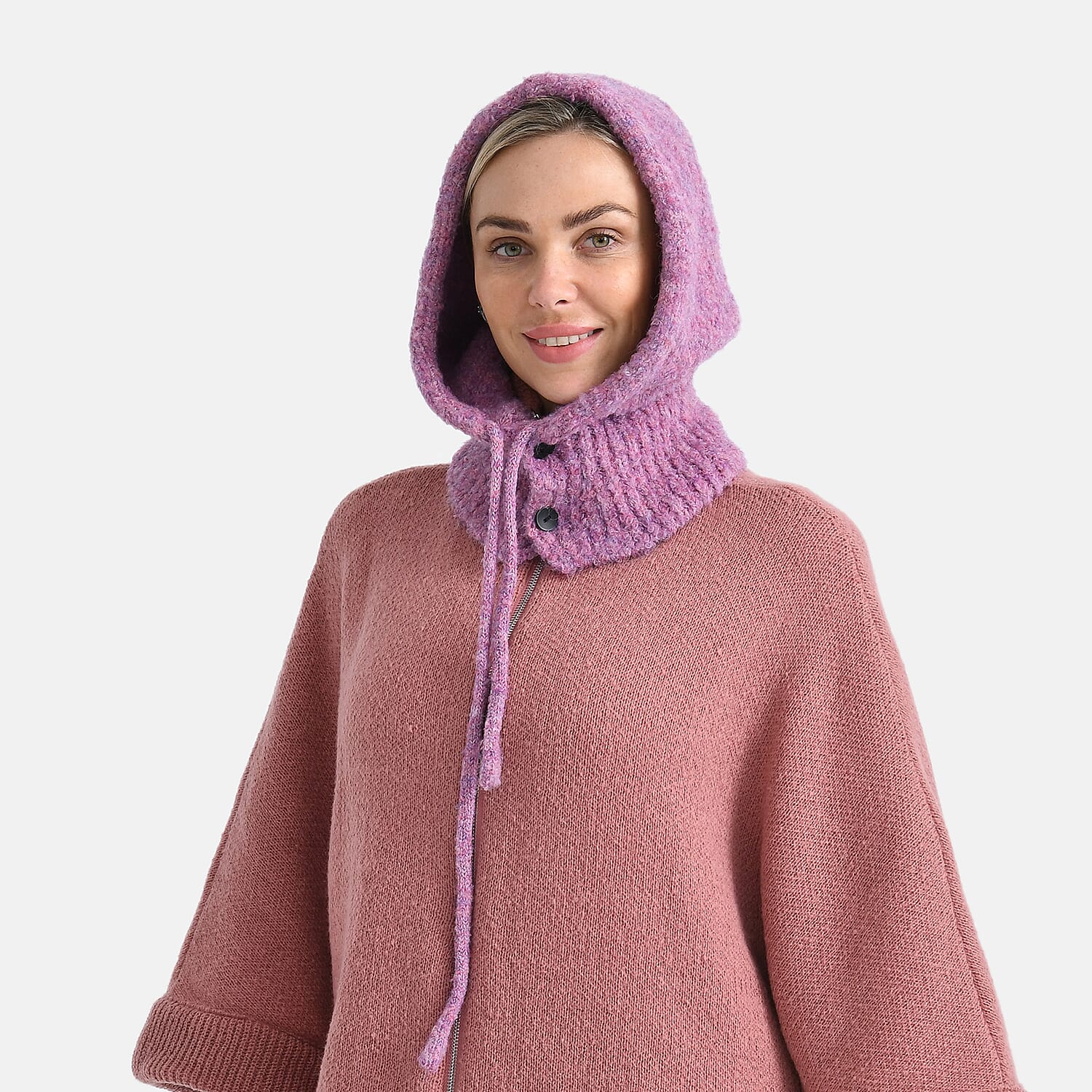 Hooded Drawstring Hat (28 x 24cm) - Pink