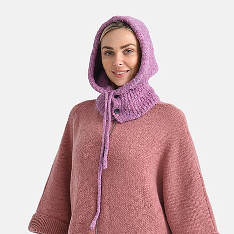 Hooded Drawstring Hat (28 x 24cm) - Pink