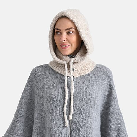 Hooded Drawstring Hat (28 x 24cm) - Beige