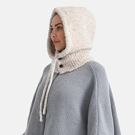 Hooded Drawstring Hat (28 x 24cm) - Beige