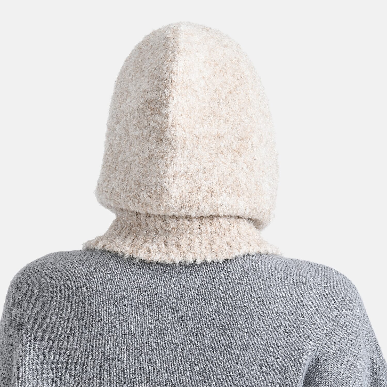 Hooded Drawstring Hat (28 x 24cm) - Beige