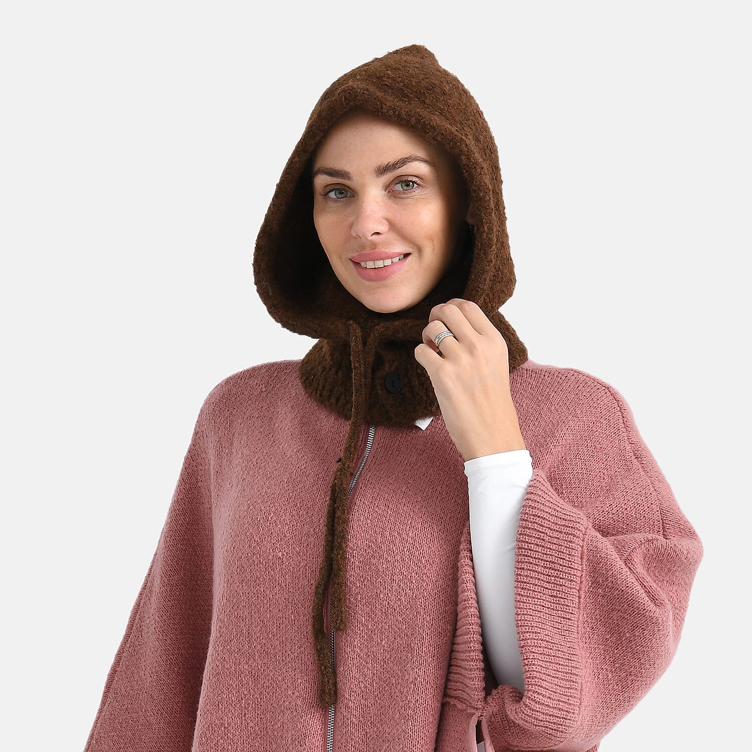 Hooded Drawstring Hat (28 x 24cm) - Grey