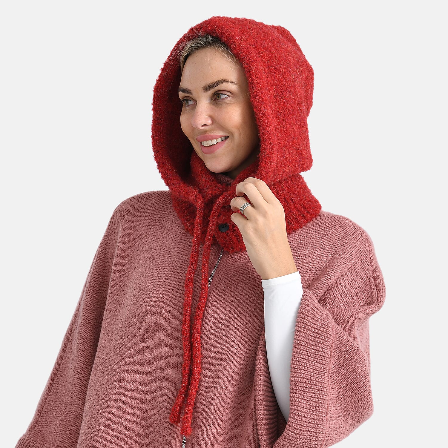 Hooded Drawstring Hat (28 x 24cm) - Red