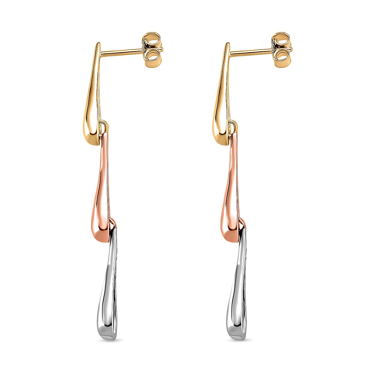 LucyQ Tri Drip Collection - Sterling Silver Earring in 18K Vermeil Tri Colour Plated