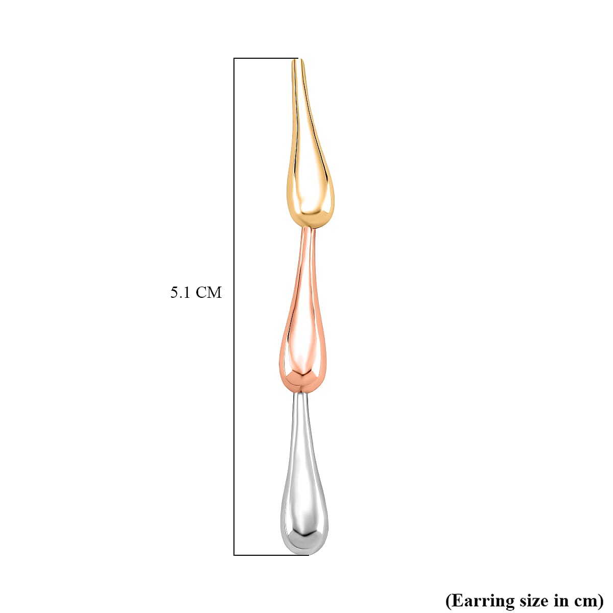 LucyQ Tri Drip Collection - Sterling Silver Earring in 18K Vermeil Tri Colour Plated