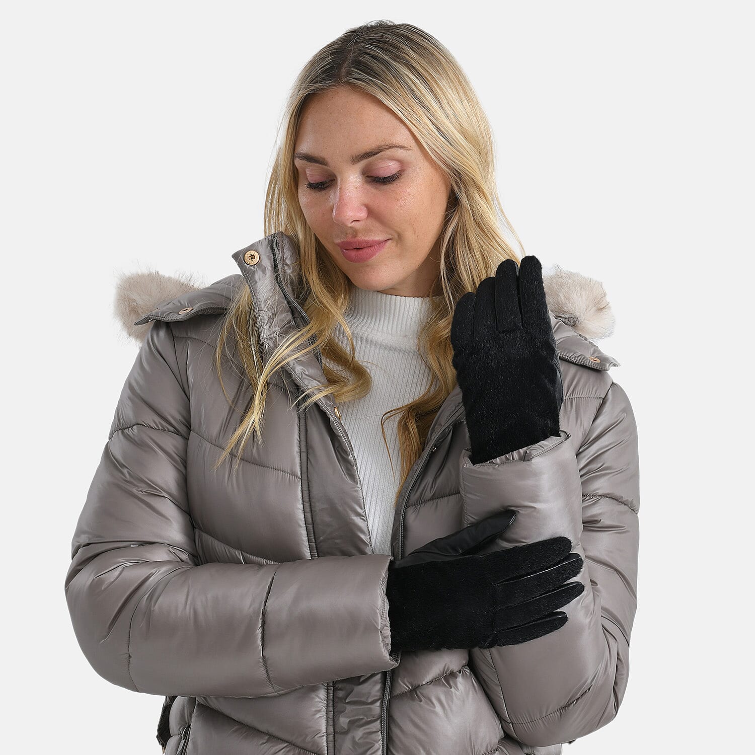 Luxurious Sheepskin Gloves (24 x 9cm) - Black