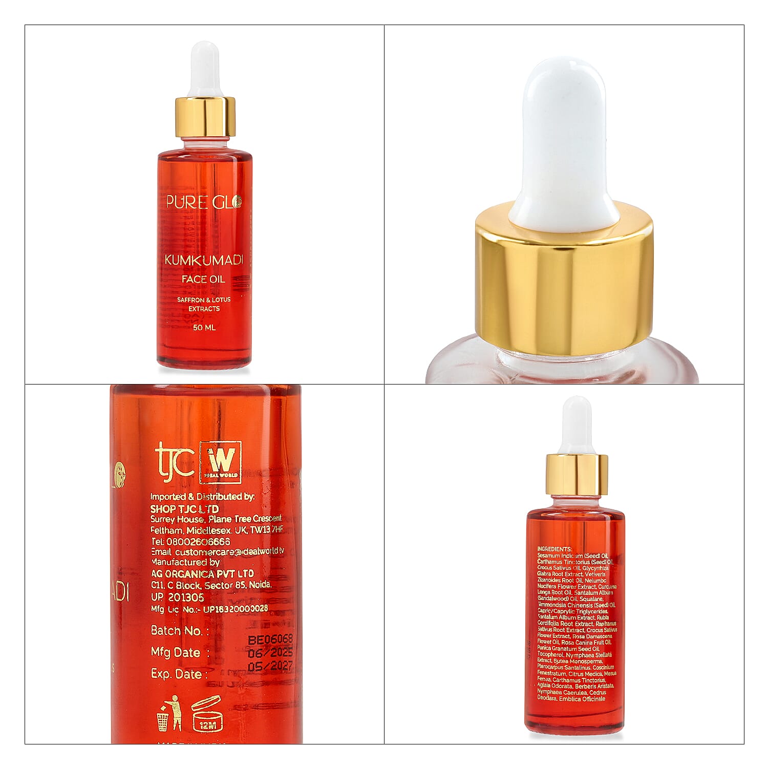 "Pure Glo Kumkumadi Facial Oil 50 ml-     6.76 oz"