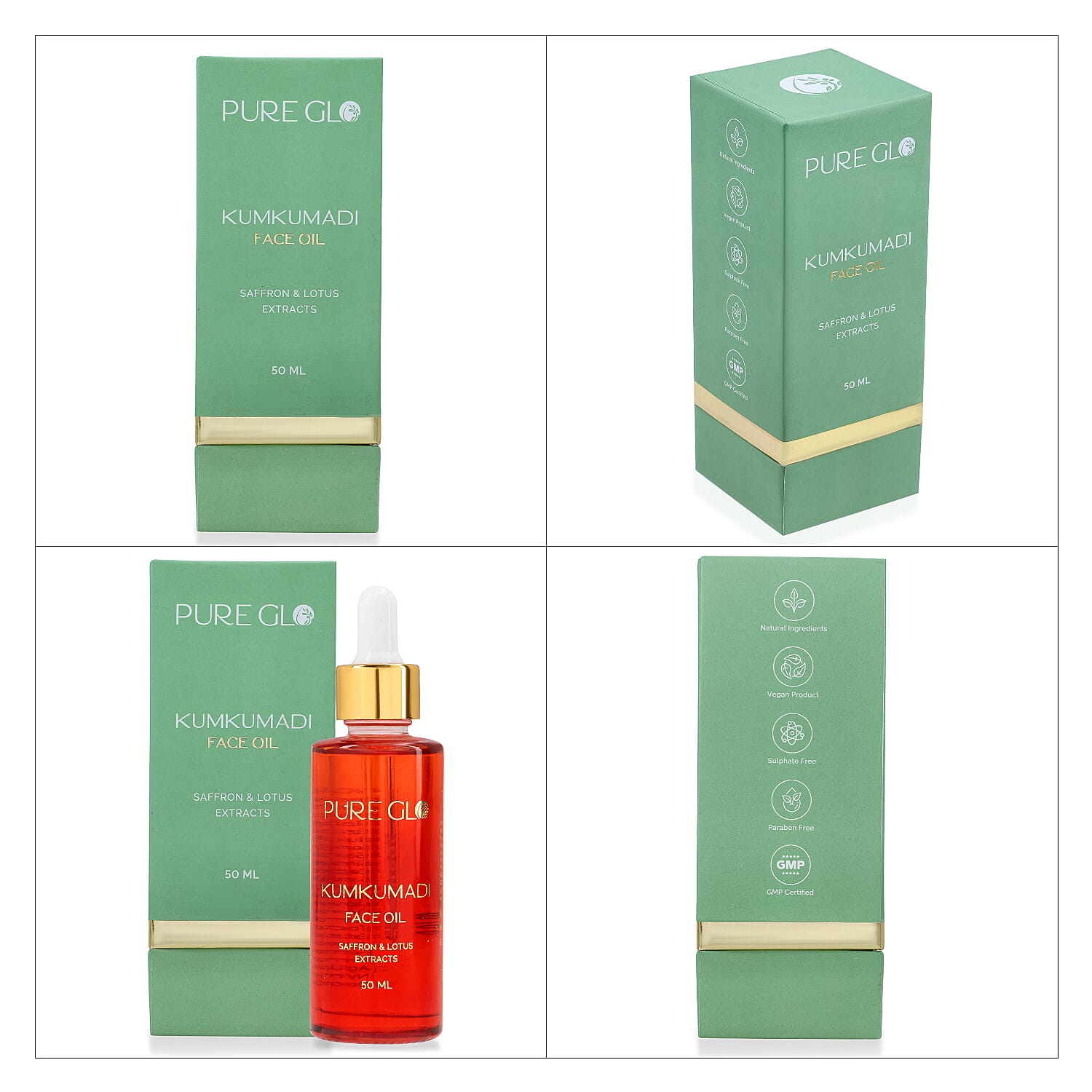 "Pure Glo Kumkumadi Facial Oil 50 ml-     6.76 oz"